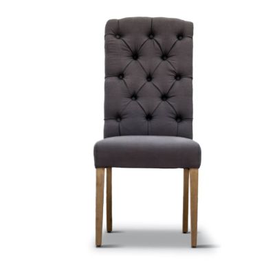 ROSSI HAMPTONS DINING CHAIR WITH A LINEN FABRIC IN CHARCOAL