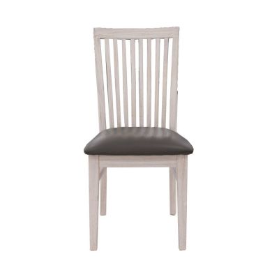 MANLY DINING CHAIR & GREY PU SEAT IN ACACIA WOOD