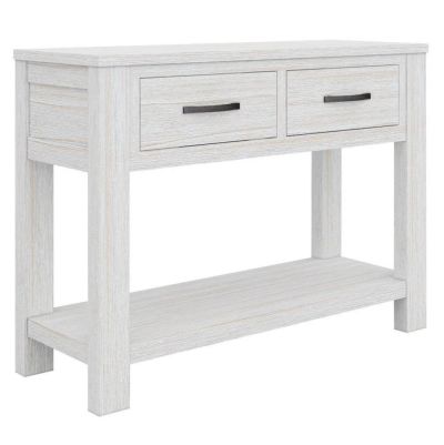 MANLY 110CM 2 DRAWERS CONSOLE/HALL TABLE IN BRUSHED WHITEWASH