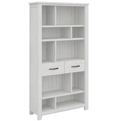 MANLY ABSTRACT BOOKCASE/DISPLAY UNIT IN BRUSHED WHITEWASH
