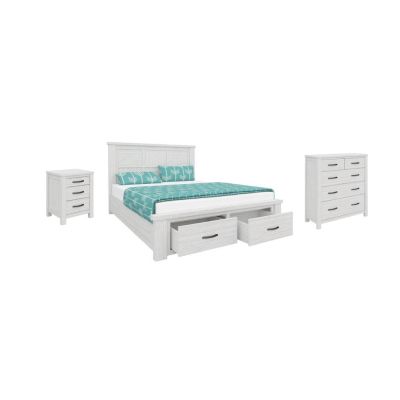MANLY KING SIZE BED + TALLBOY + 2 BEDSIDE TABLES PACKAGE DEAL