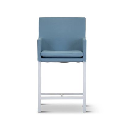 Versa Fixed Bar Chair, White / Blue