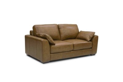 BRIGHTON TOP GRADE LEATHER 2-SEATER SOFA/SETTEE/COUCH IN MYSTIC COACH