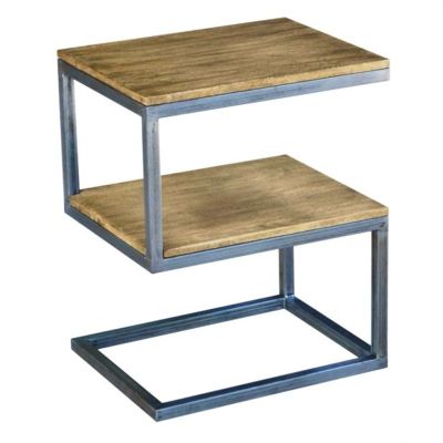 DYLAN 'S' SIDE TABLE WITH SHELF50 X 40 X 61.5 DIST
