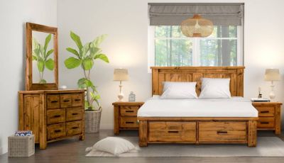 RICHMOND KING BED WITH DRESSER AND TWO BEDSIDE TABLES