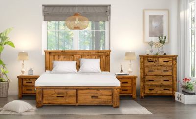 RICHMOND QUEEN BED WITH TALLBOY AND TWO BEDSIDE TABLES