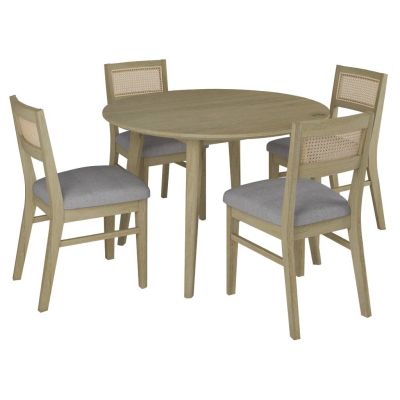 MOLLET 5 PIECE 120CM ROUND DINING SETTING 