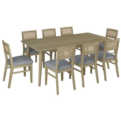 MOLLET 210CM DINING 9 PIECE DINING SETTING 