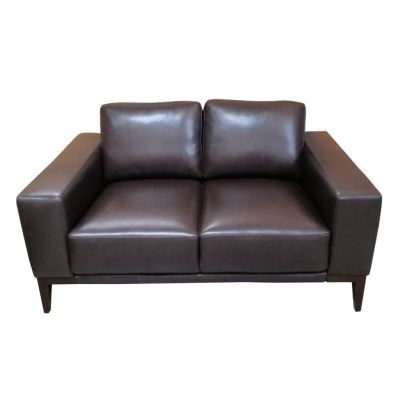 BENOA COWHIDE LEATHER 2-SEATER SOFA/SETTEE/COUCH IN CHOCOLATE