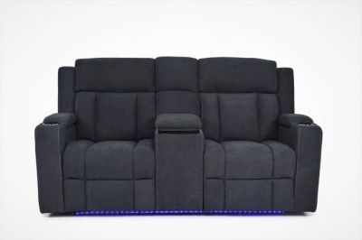 EBONY 2-SEATER FABRIC ELECTRIC RECLINER IN \BLACK