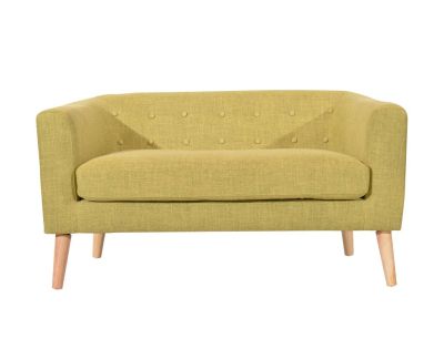 ANGELICO 2.5-SEATER CLASSIC MID-CENTURY LOUNGE SOFA SETEE COUCH GREEN FABRIC