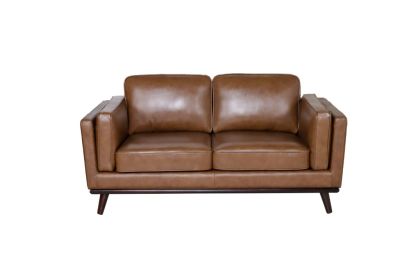 FAYE FULL LEATHER 2-SEATER SOFA/SETTEE/COUCH IN NATURE SCOTCH