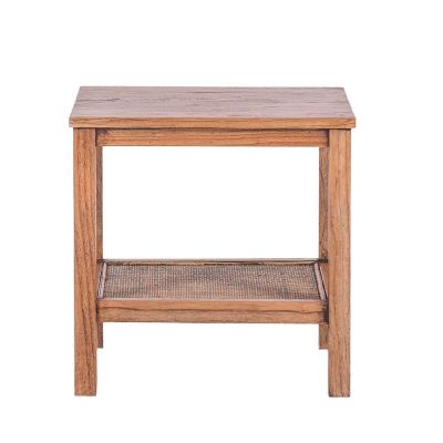 MAUI SOLID MINDI WOOD SIDE TABLE IN LIGHT TOBACCO
