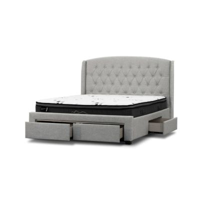 PASCAL HAMPTONS STYLE DOUBLE SIZE BED IN STONE