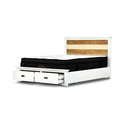 LAGO ACACIA TIMBER BED WITH END DRAWERS KING SIZE