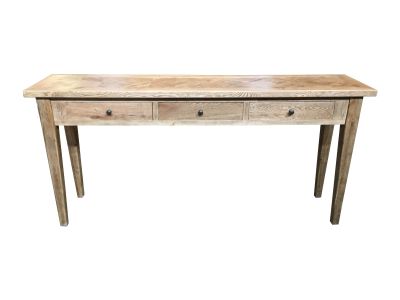 DUTCHY FRENCH PROVINCIAL STYLE 3 DRAWERS HALL/CONSOLE TABLE WITH PARQUETRY PATTERN 180 CMS