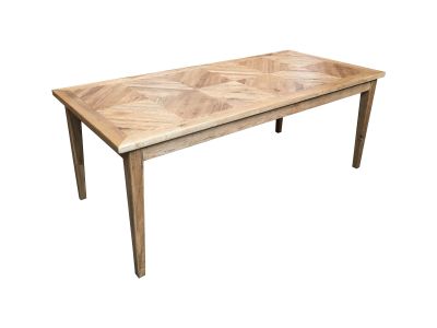 DUTCHY FRENCH PROVINCIAL STYLE DINING TABLE WITH PARQUETRY PATTERN 150 CMS