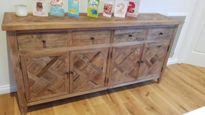 MORO RUSTIC COUNTRY BUFFET/SIDEBOARD 4 DRAWER/4 DOOR CHECKER PATTERN 180 CMS