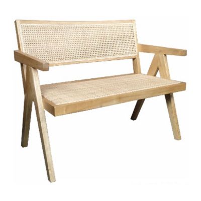 BEVERLY WOODEN/ RATTAN HAMPTON CASUAL BENCH IN NATURAL