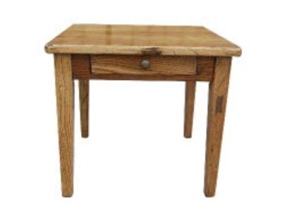 LINDI RUSTIC COUNTRY LAMP TABLE RECYCLED ELM 1 DRAWER IN HONEY